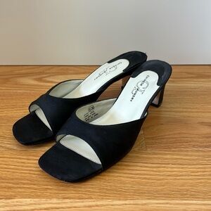 Chinese Laundry, black satin heels